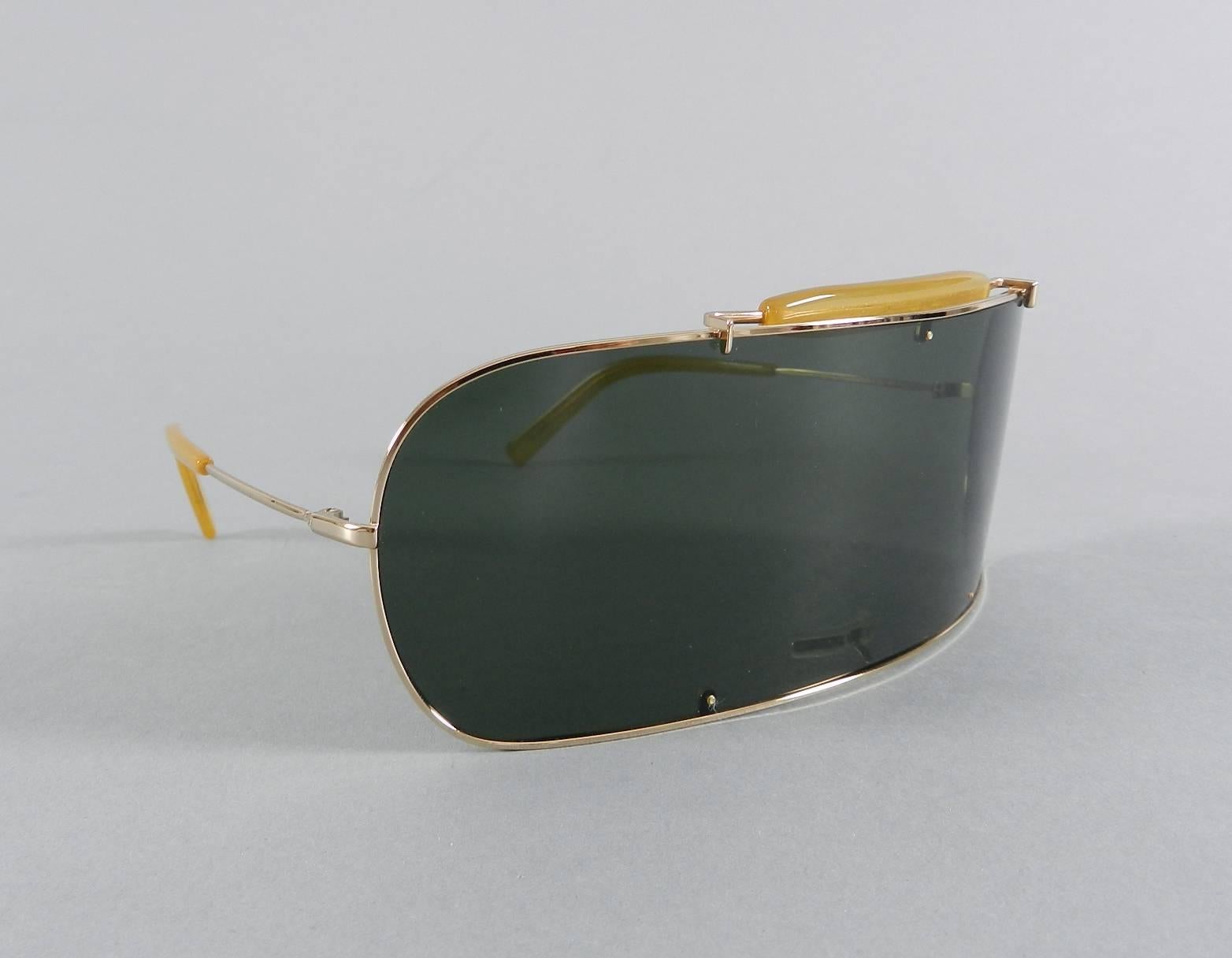 Black Maison Martin Margiela Visor Sunglasses in case