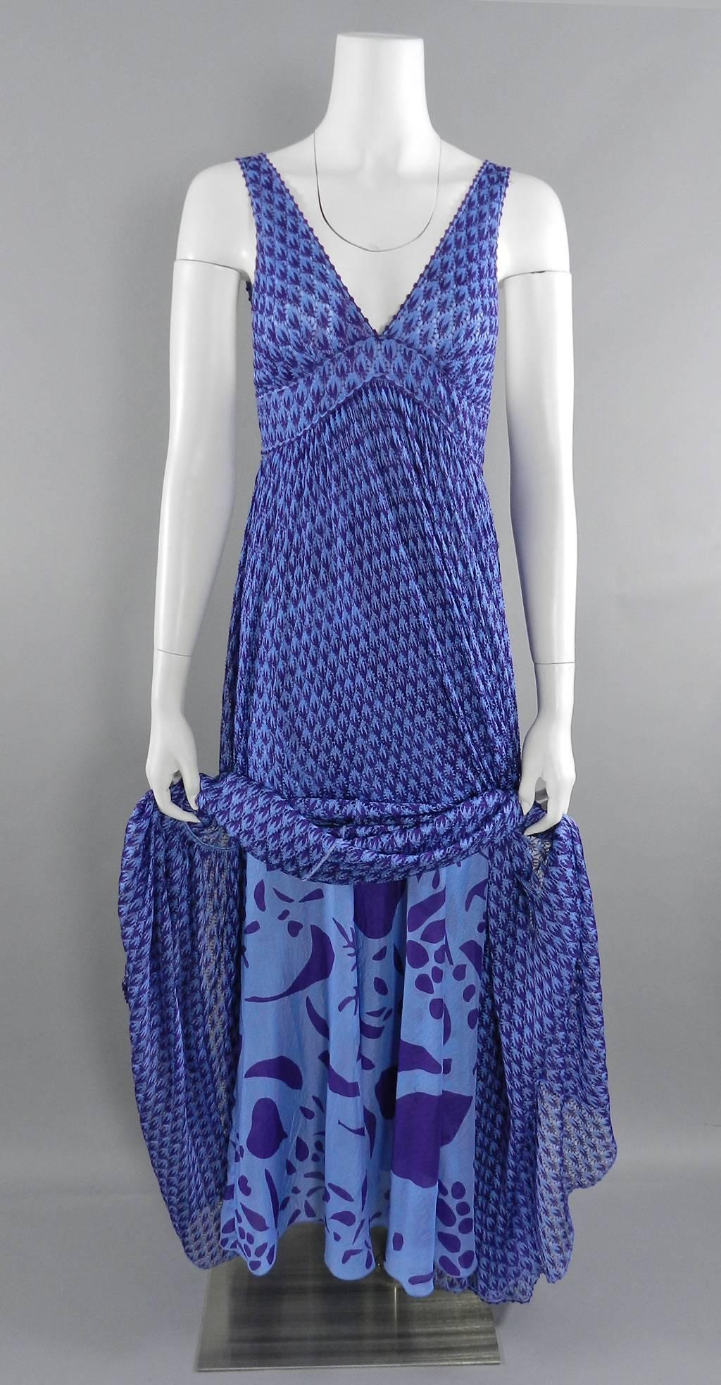 Missoni Runway Purple Knit Resort Maxi Dress / Gown 1