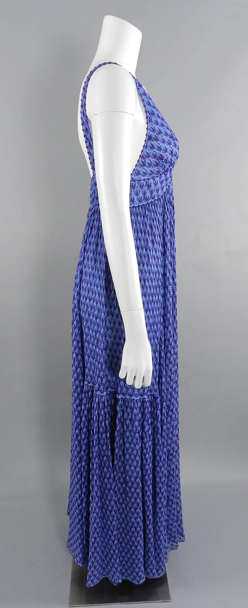 Missoni Runway Purple Knit Resort Maxi Dress / Gown 2