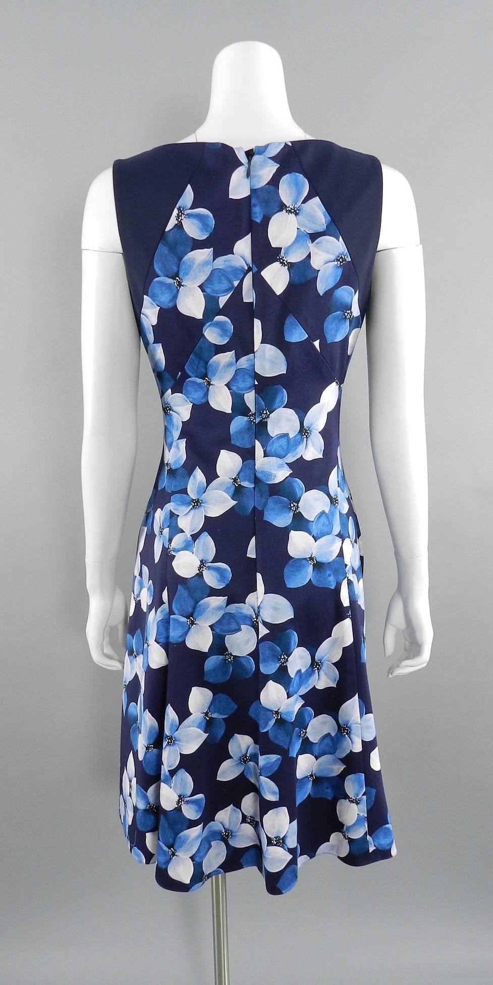 Jason Wu Blue Floral Cotton Dress In Excellent Condition In Toronto, ON