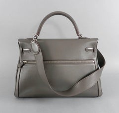 Hermes Kelly Lakis 35 Etain Swift with Palladium Hardware