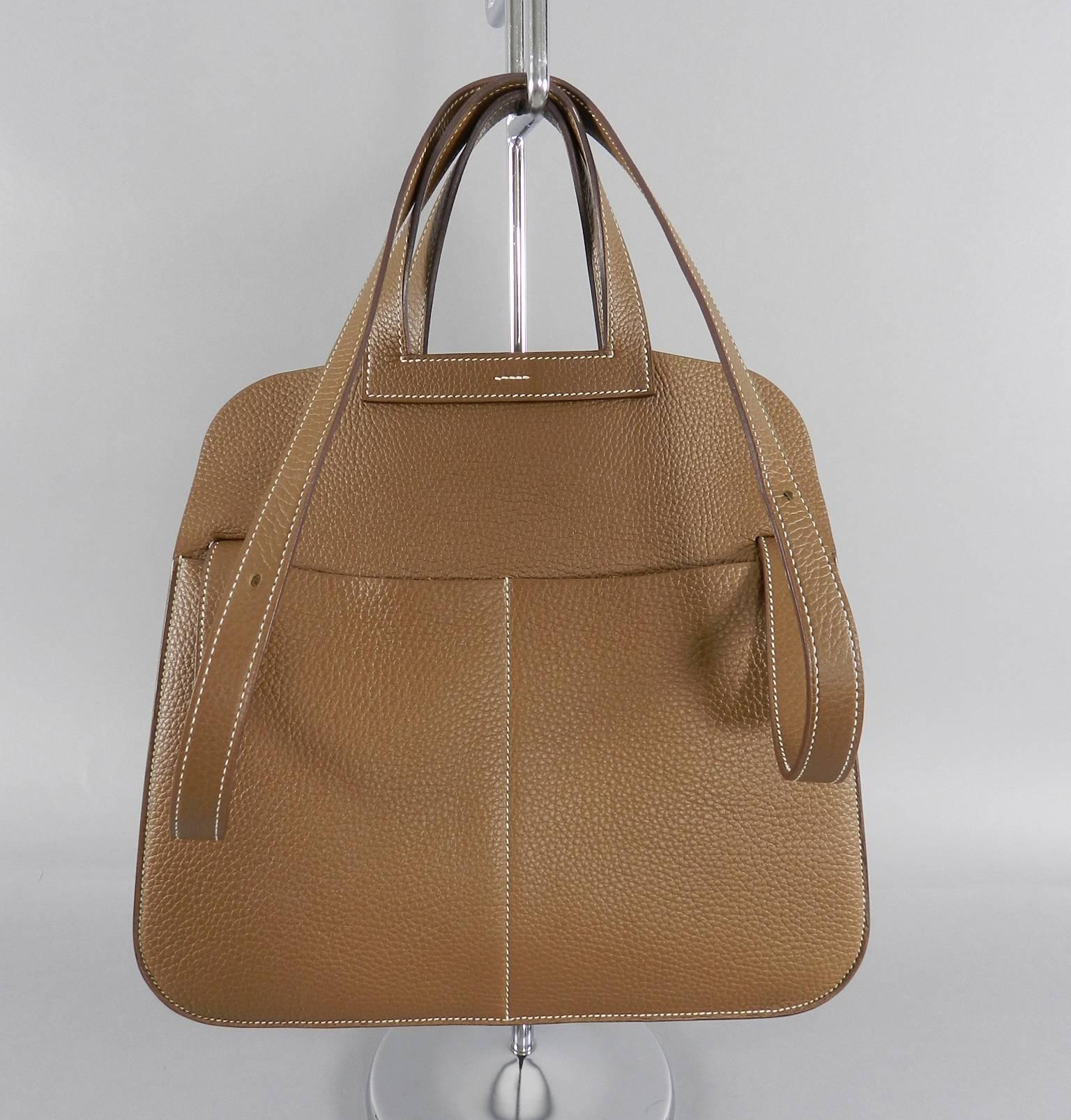 Brown Hermes Halzan Bag - 31 cm Taurillon Clemence Alezan 2014