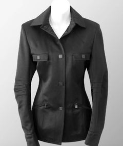 Chanel Sport 06A Black Sateen Jacket with CC Snaps