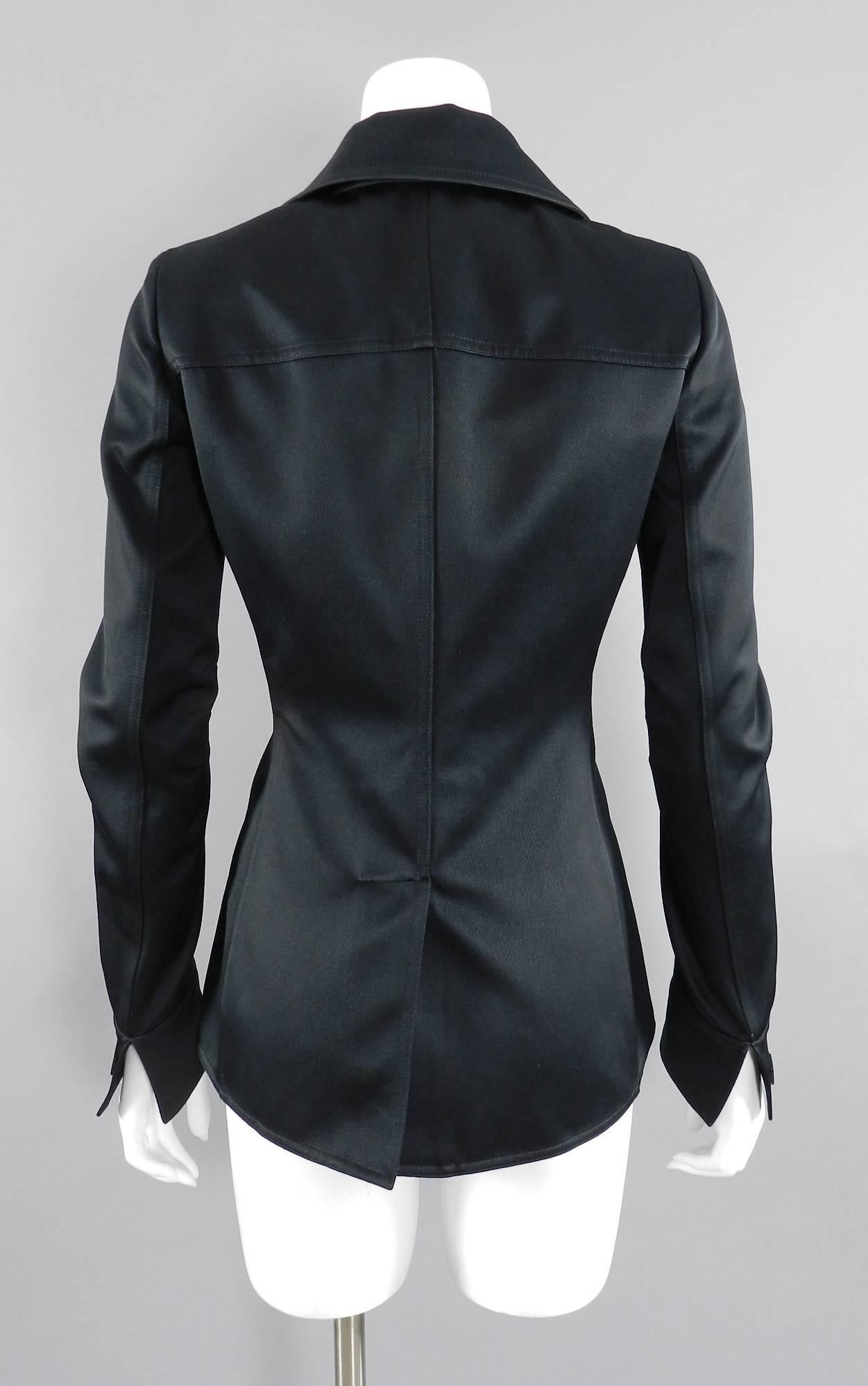 Chanel Sport 06A Black Sateen Jacket with CC Snaps 6
