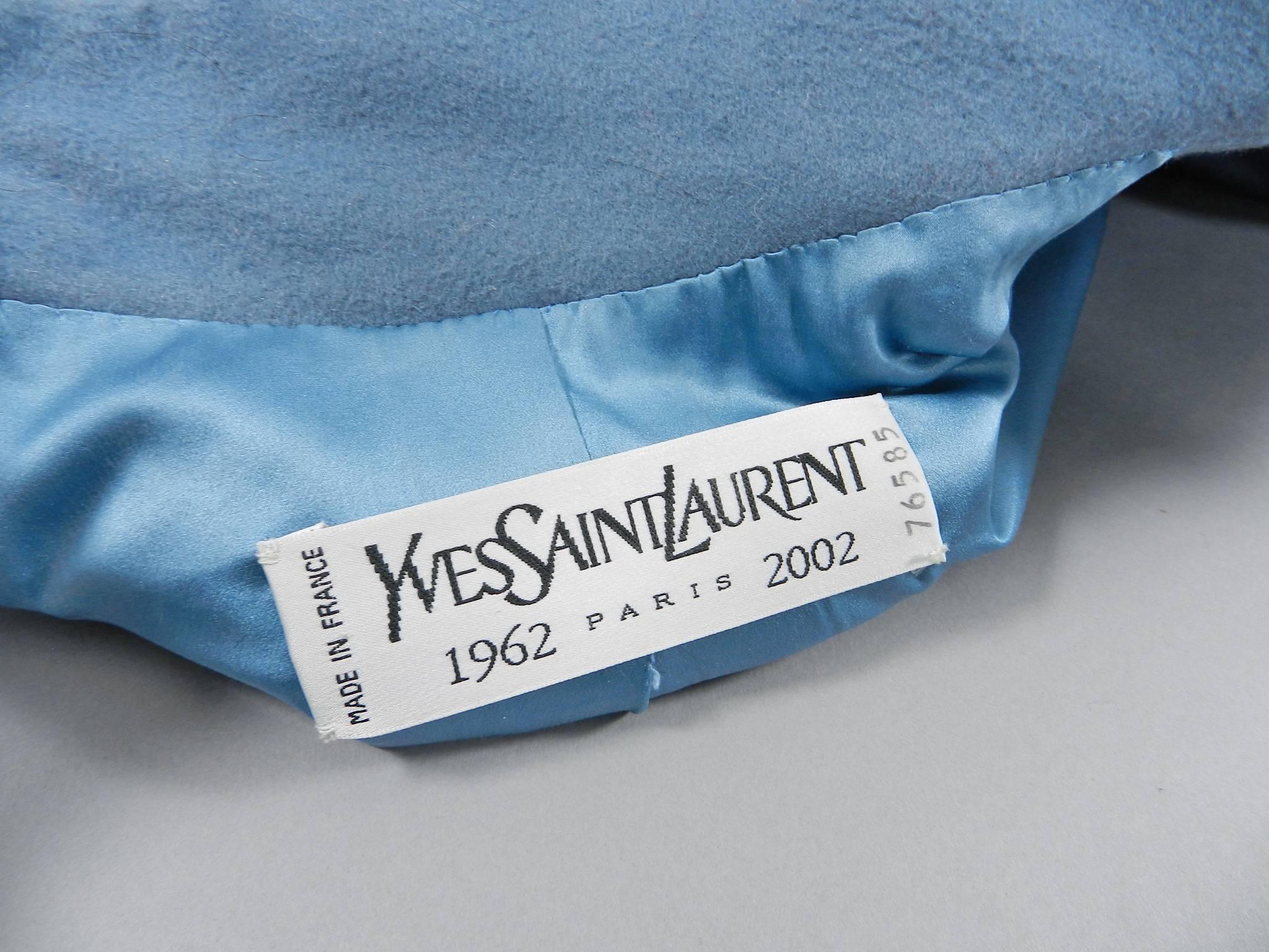 Yves Saint Laurent Final Collection 2002 Haute Couture Blue Lesage Jacket  In Excellent Condition In Toronto, ON