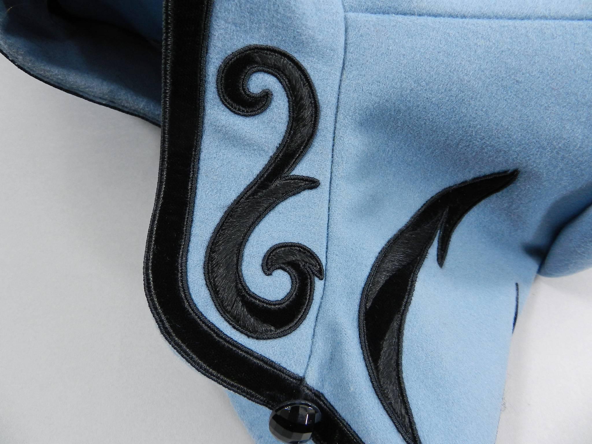 Yves Saint Laurent Final Collection 2002 Haute Couture Blue Lesage Jacket  4