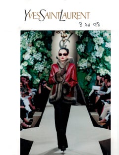 Yves Saint Laurent vintage AW 1998 Haute Couture Red Leather Fisher Fur Coat