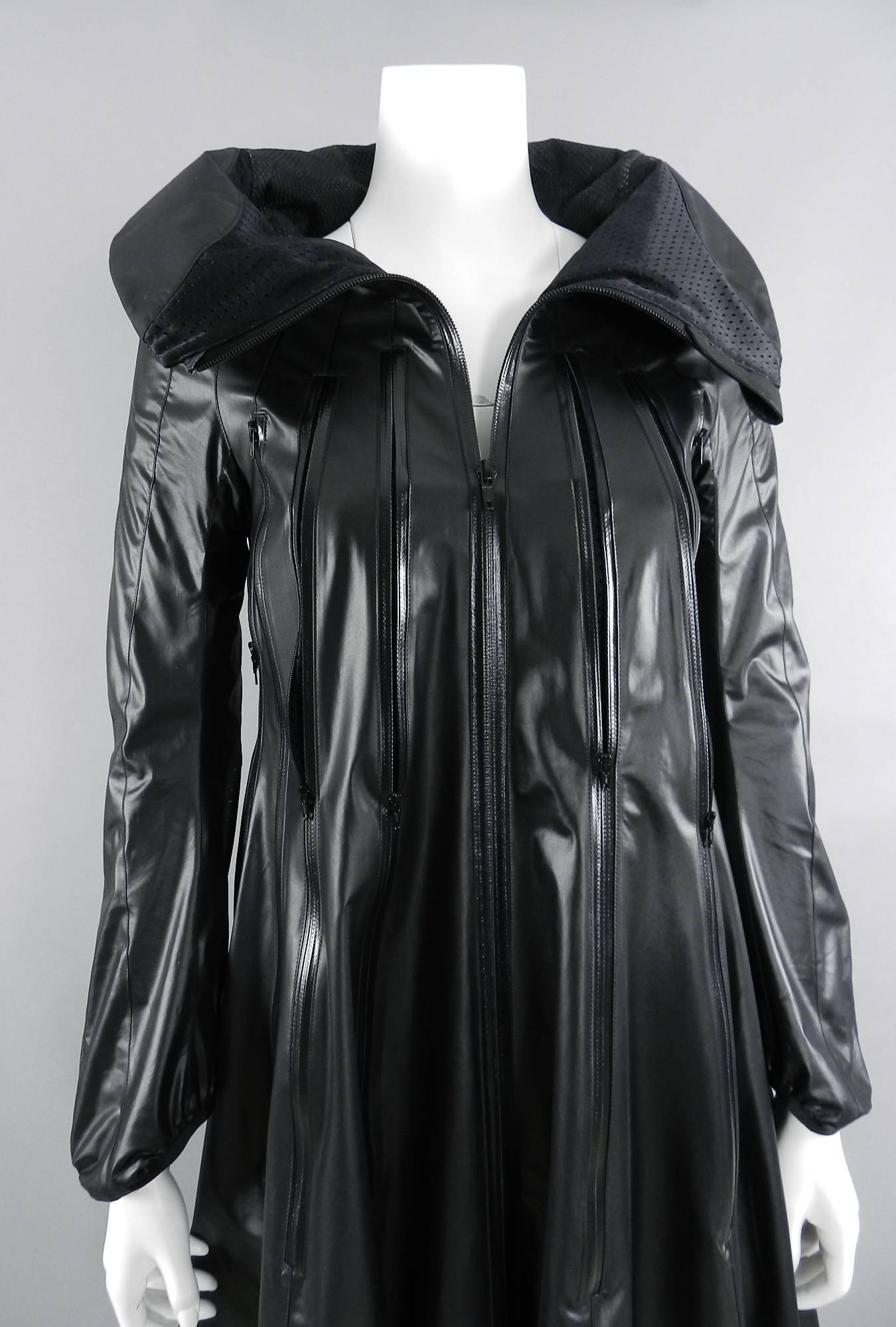 Junya Watanabe Comme des Garcons Spring 2013 Black Runway Nylon Zipper Coat 1