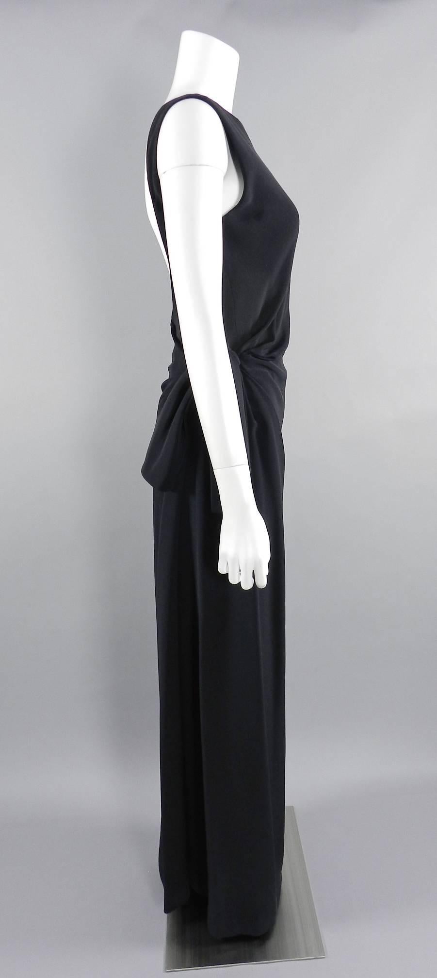 Yves Saint Laurent AW 1998 Haute Couture Black Low Back Evening Gown For Sale 1