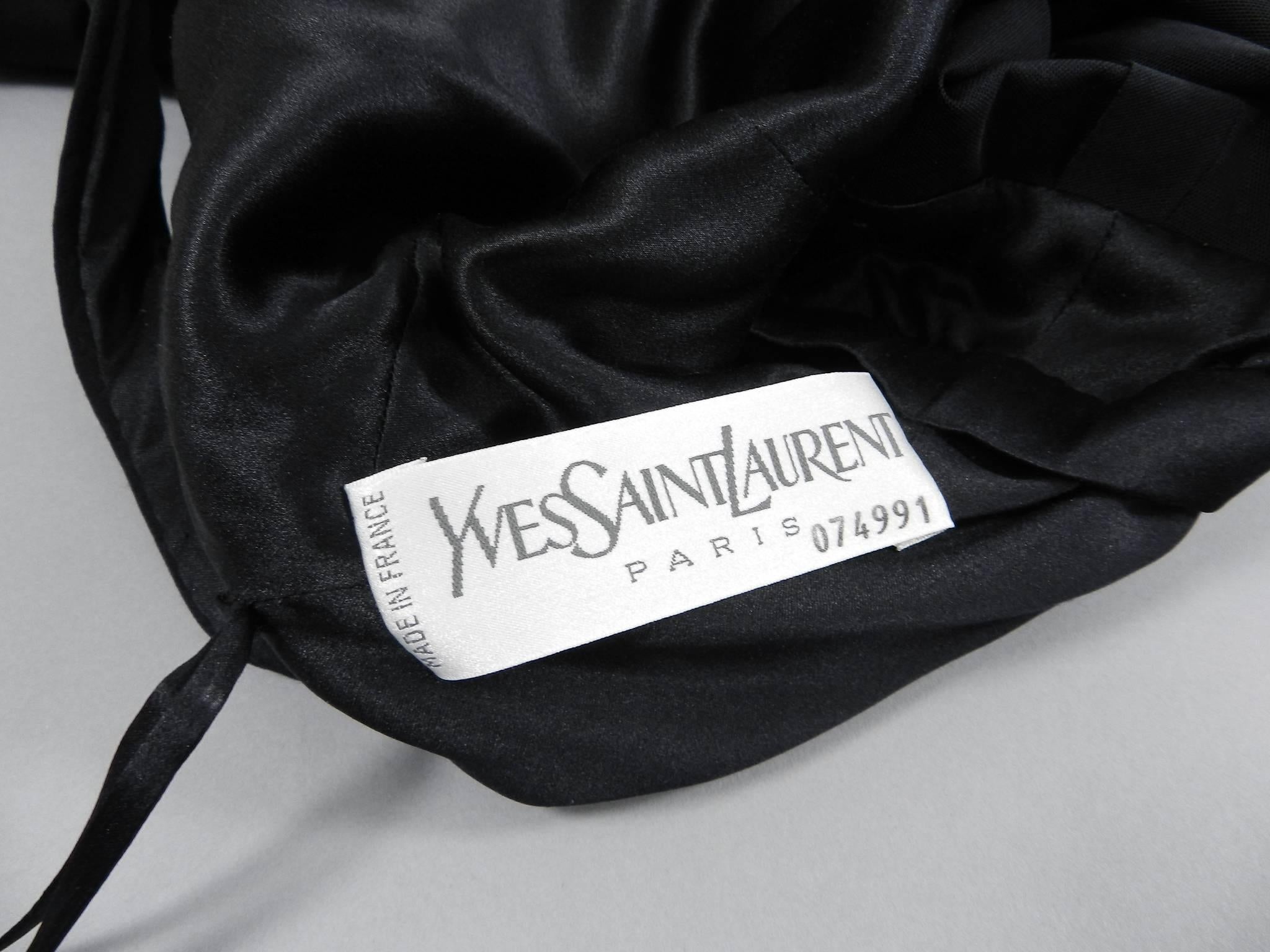 Yves Saint Laurent AW 1998 Haute Couture Black Low Back Evening Gown For Sale 5