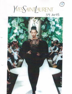 Yves Saint Laurent AW 1998 Haute Couture Black Fox Fur Chubby Cape