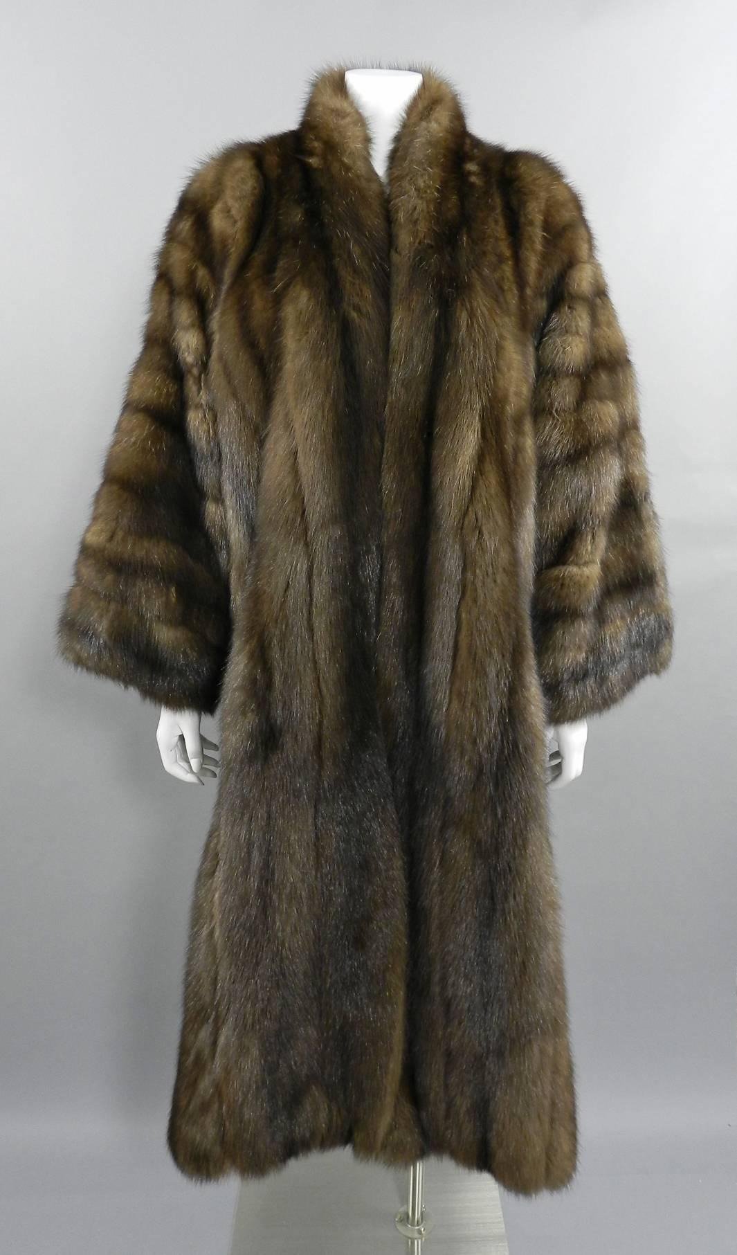 Black Yves Saint Laurent 1990's Haute Couture Russian Barguzin Sable Coat Stole