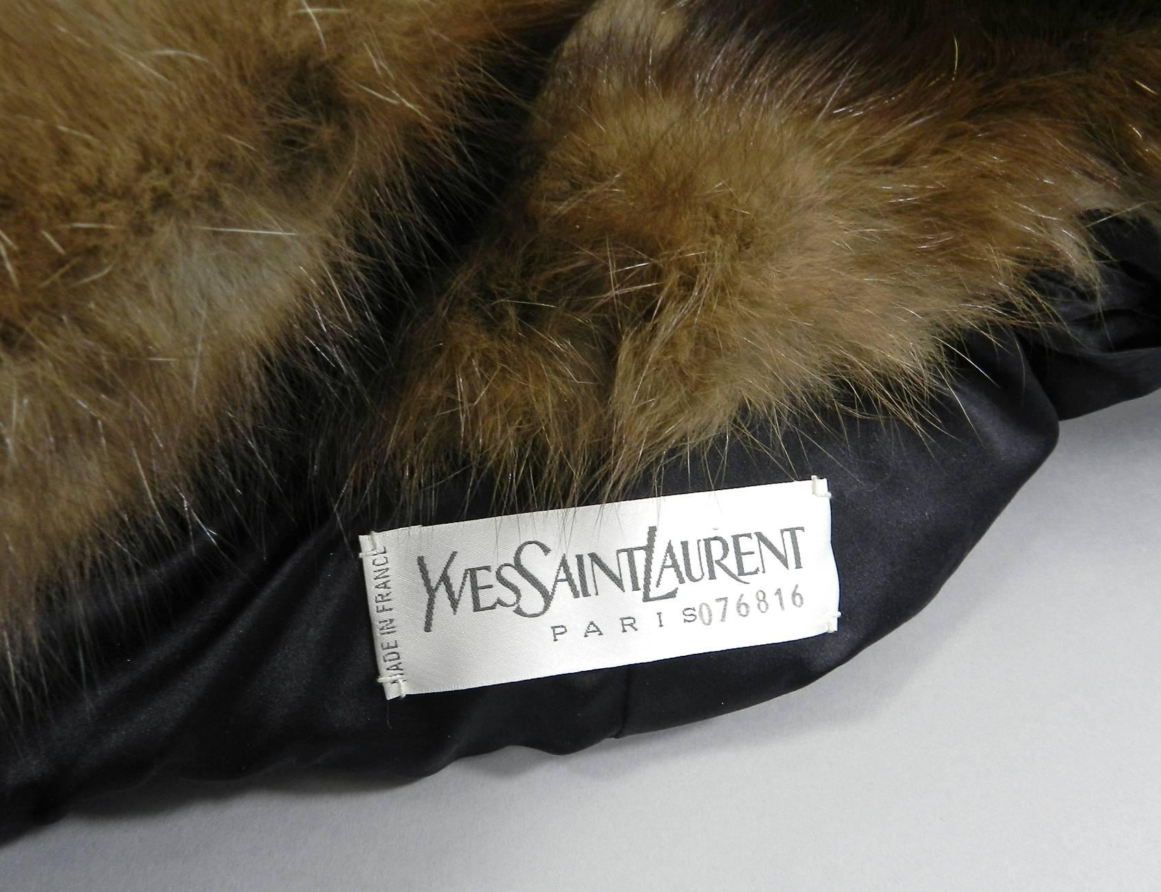 Yves Saint Laurent 1990's Haute Couture Russian Barguzin Sable Coat Stole In Excellent Condition In Toronto, ON