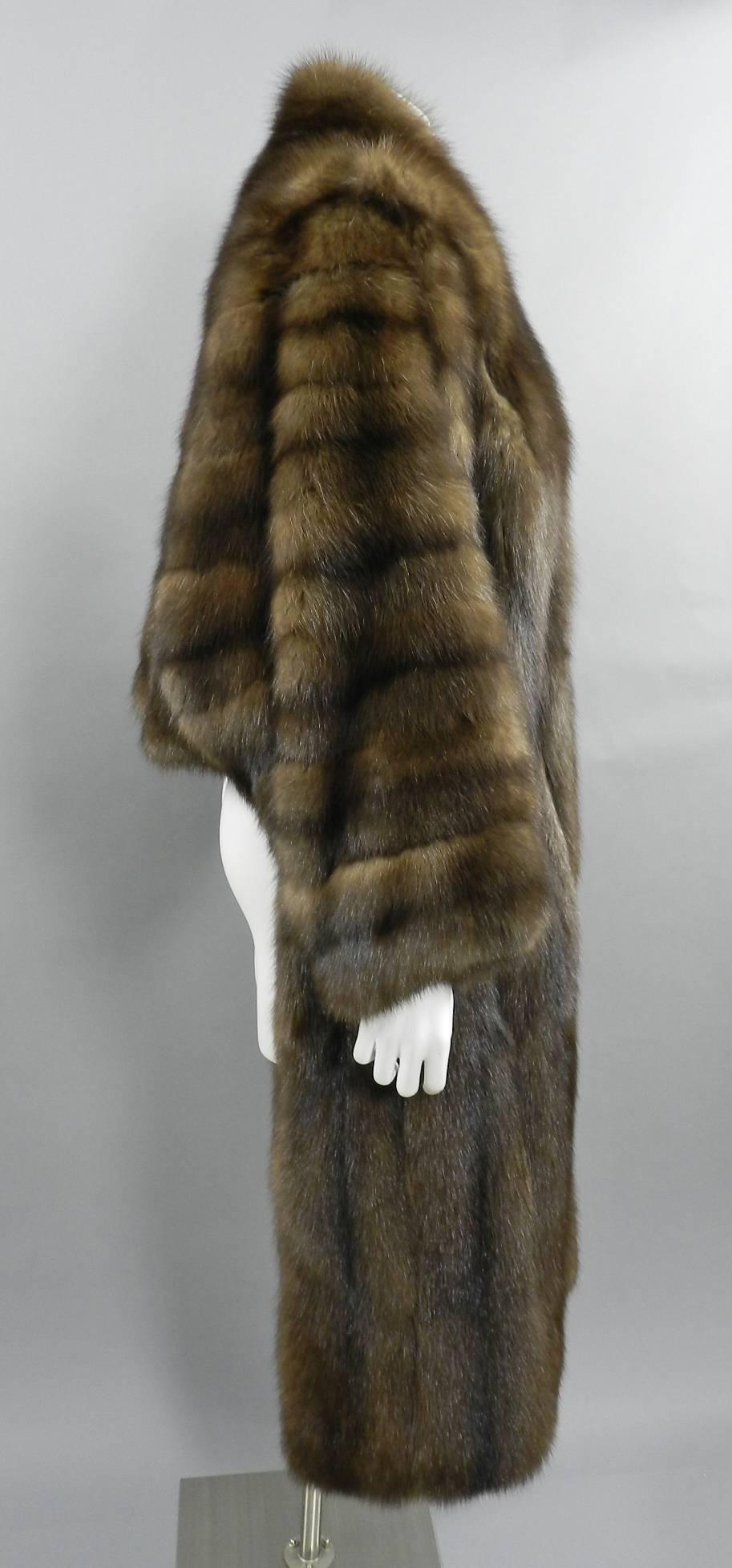 Yves Saint Laurent 1990's Haute Couture Russian Barguzin Sable Coat Stole 1