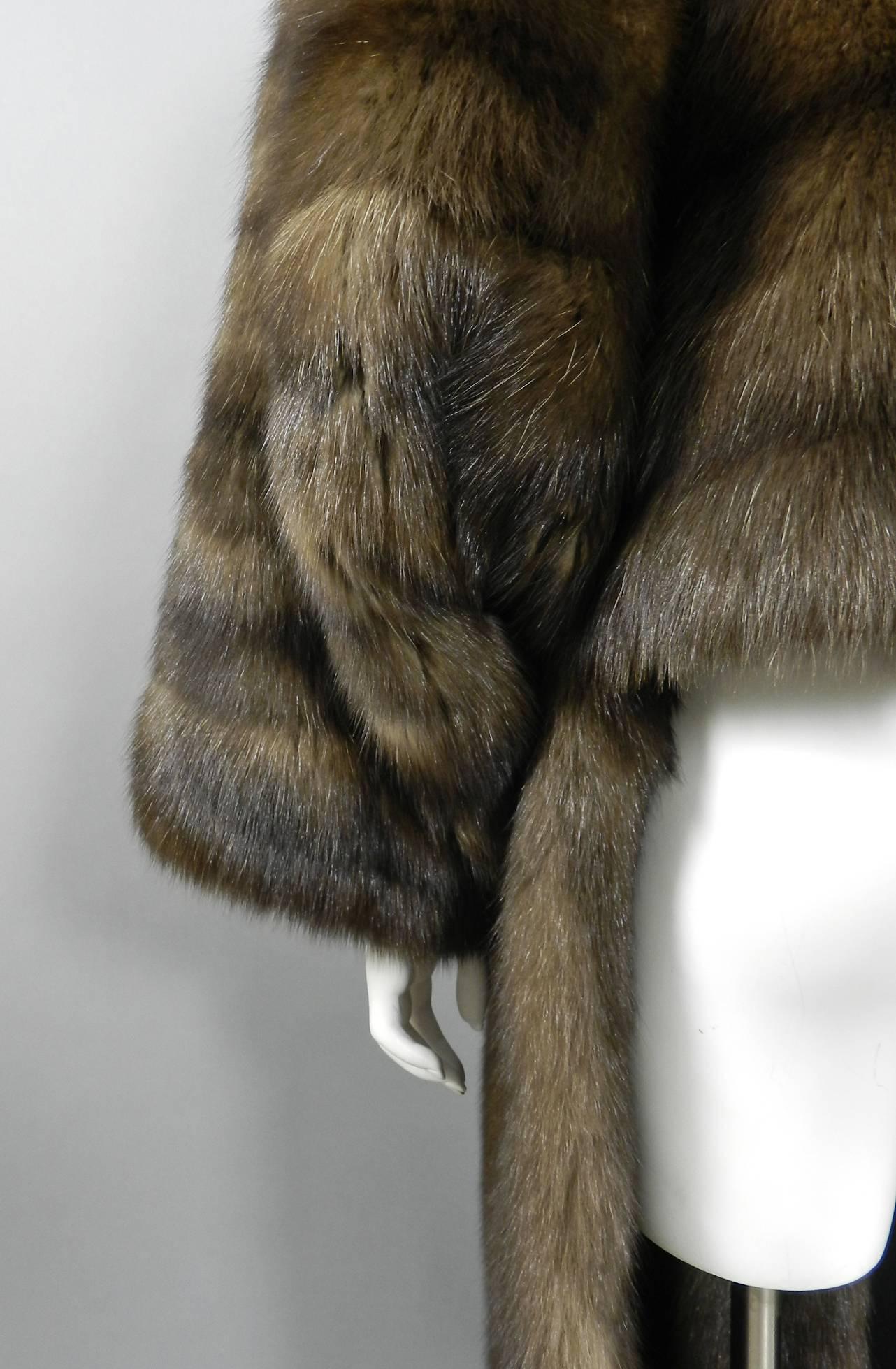 Yves Saint Laurent 1990's Haute Couture Russian Barguzin Sable Coat Stole 2