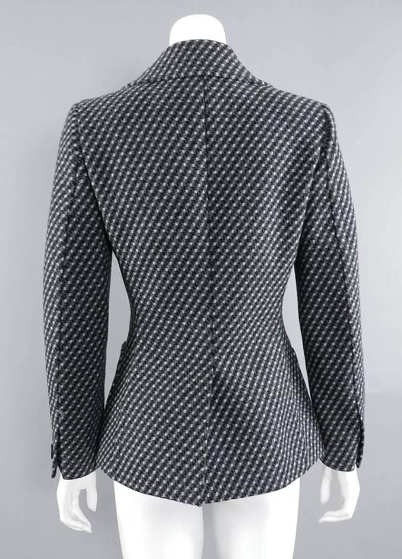Black Prada Fall 2014 Grey Wool Jacket