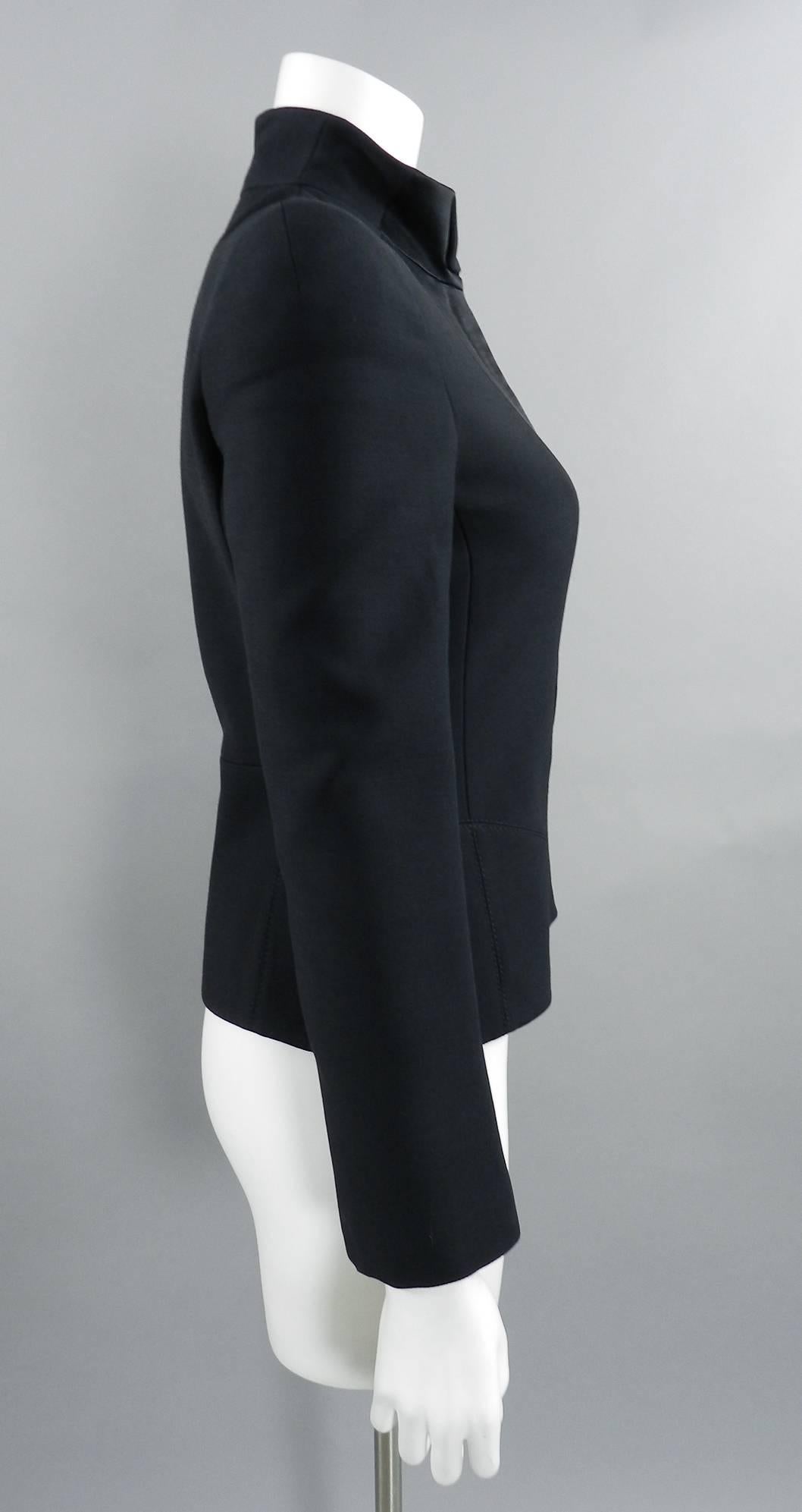 Gucci Fall 2013 Black Jacket with Silk Satin Inset In Excellent Condition In Toronto, ON