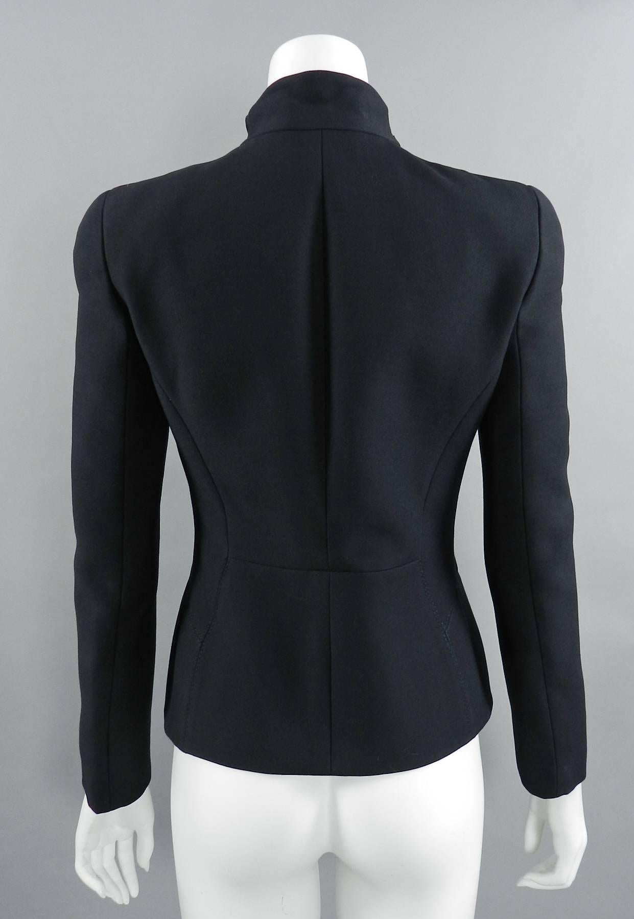 Women's Gucci Fall 2013 Black Jacket with Silk Satin Inset