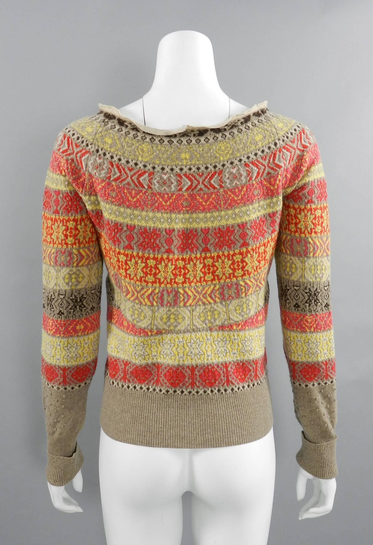 Women's Alexander McQueen Fall 2005 Runway Fair Isle Cardigan Sweater