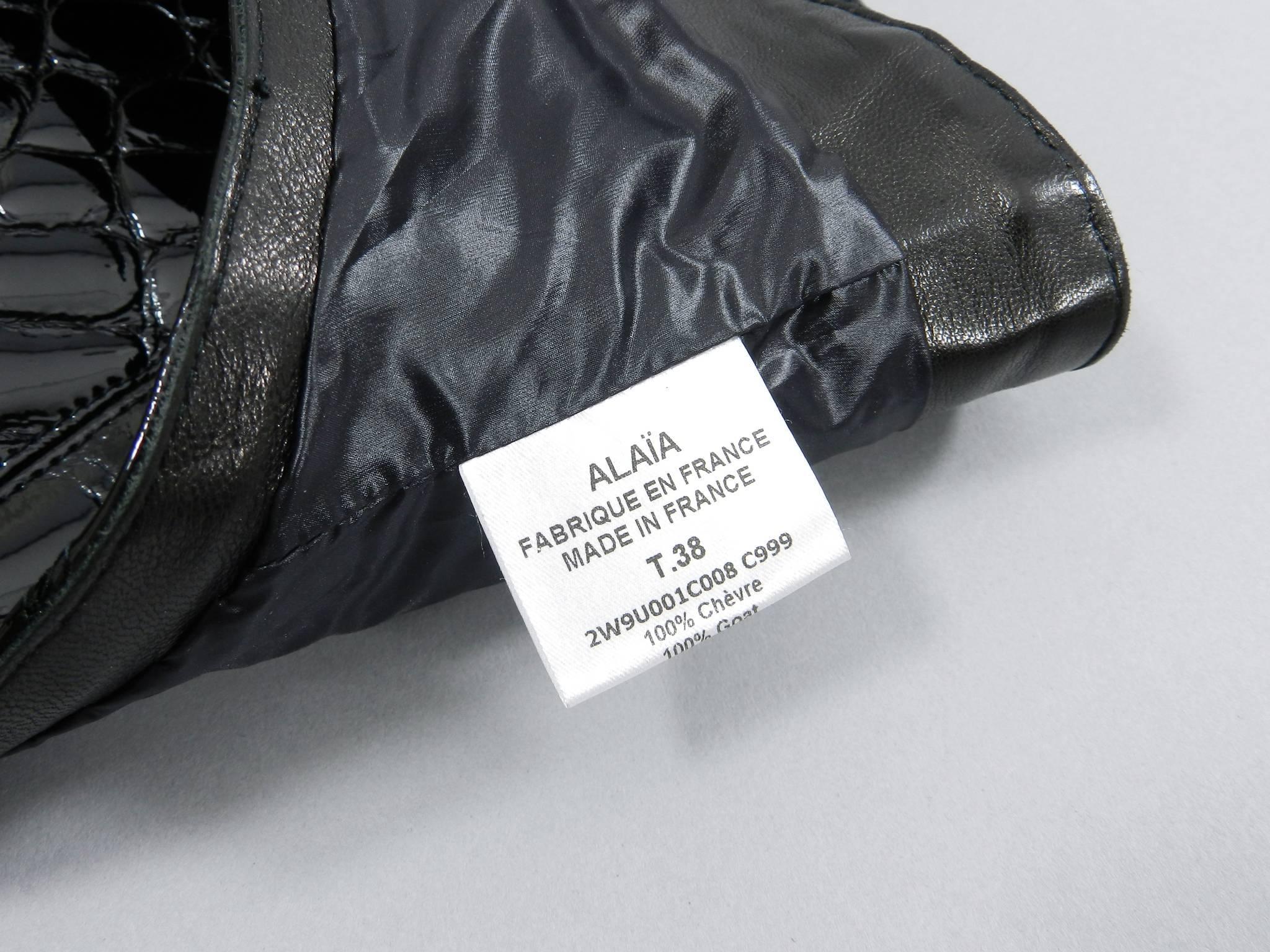 Alaia Black Crocodile Embossed Patent Leather Vest 1