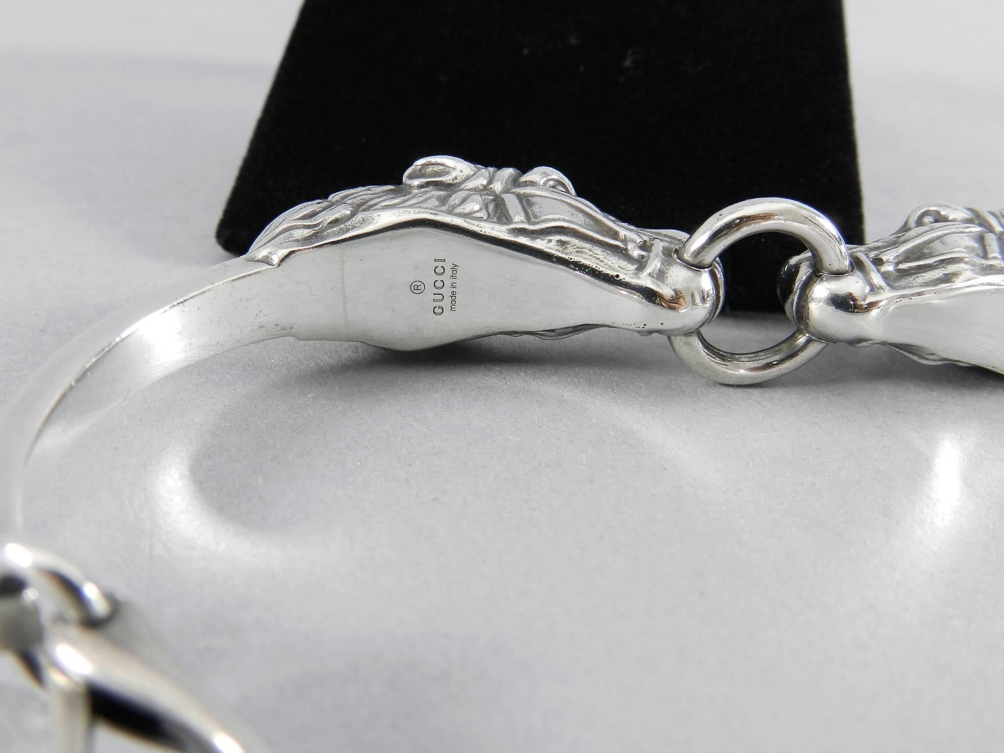 Women's Gucci Double Horse Head Sterling Silver Bracelet