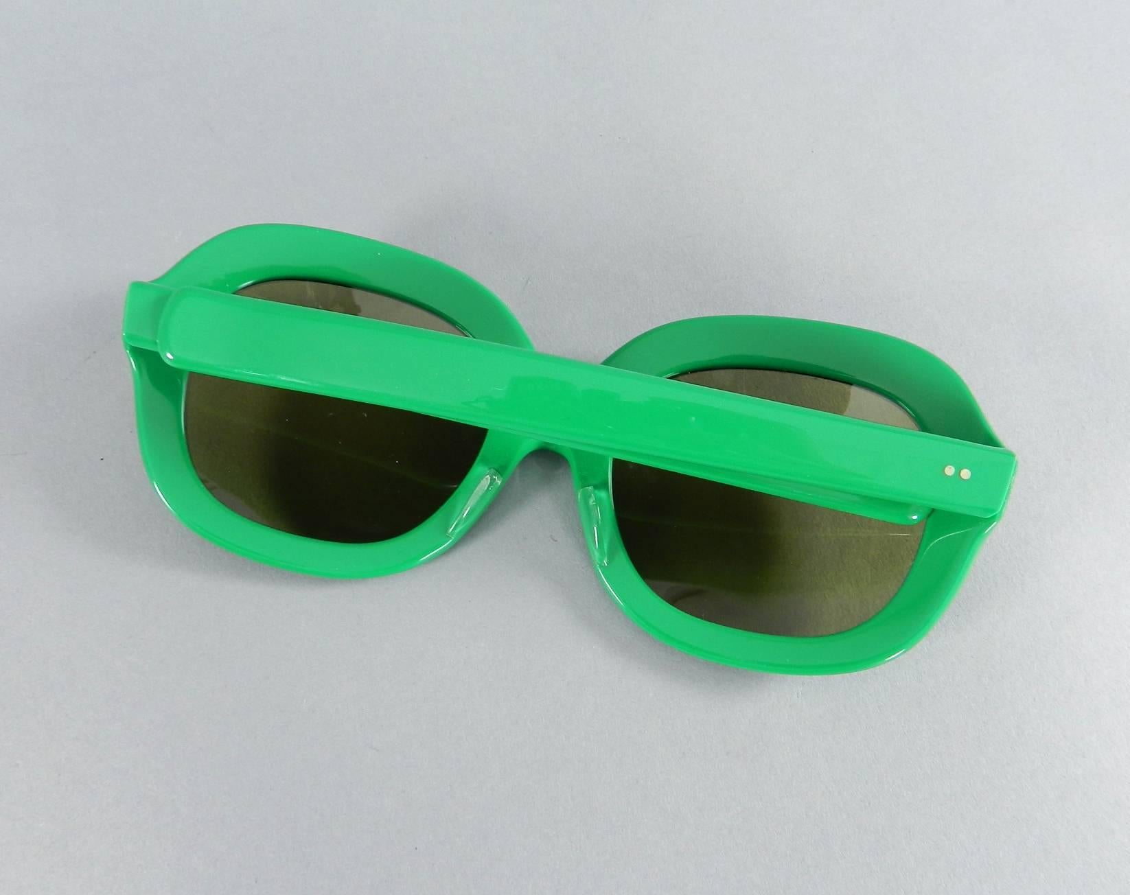 Women's Vintage 1970's Givenchy Green Oversized Sunglasses