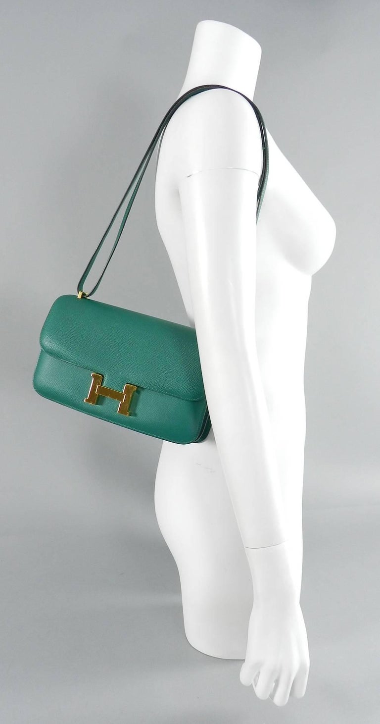 Hermes Constance Elan Bag Malachite Green Epsom Leather at 1stDibs