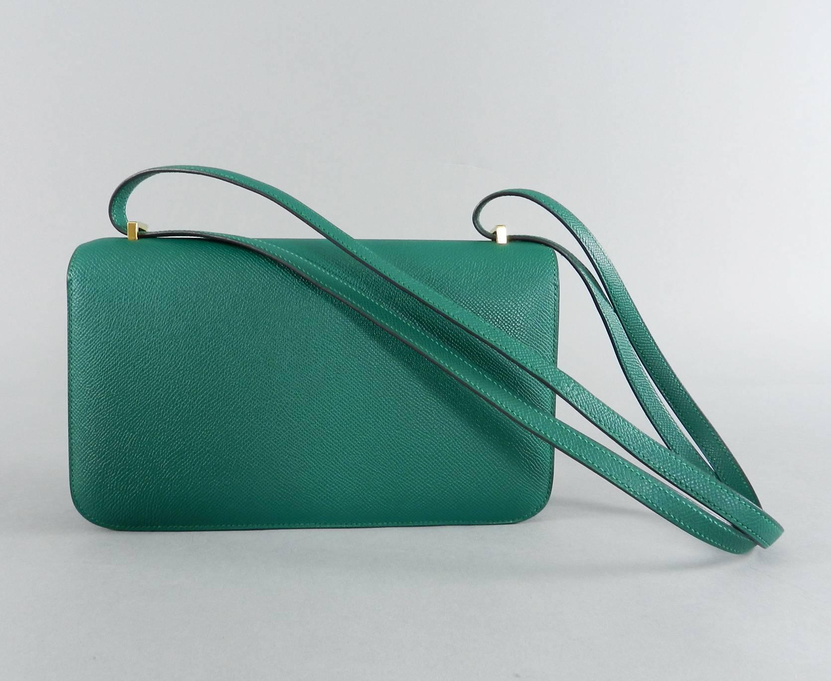 Women's Hermes Constance Elan Bag Malachite Green Epsom Leather