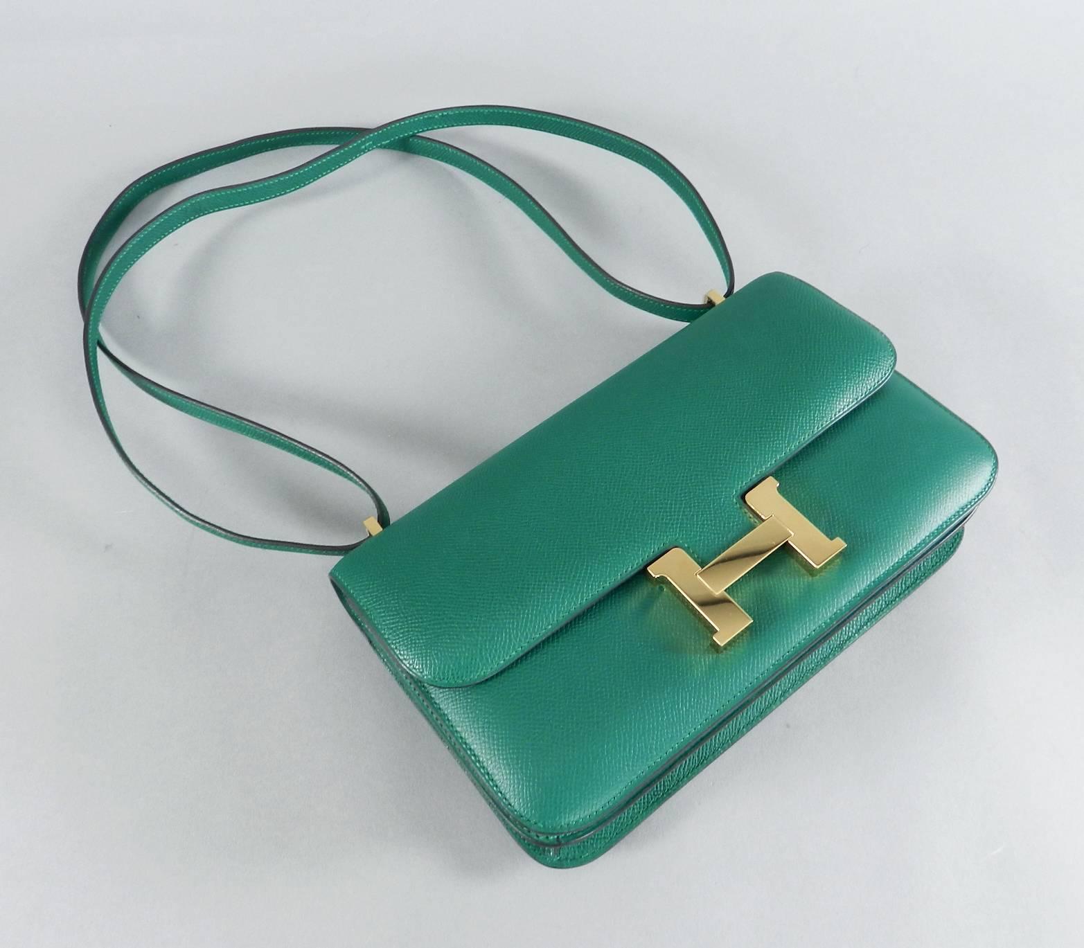 Hermes Constance Elan Bag Malachite Green Epsom Leather 1
