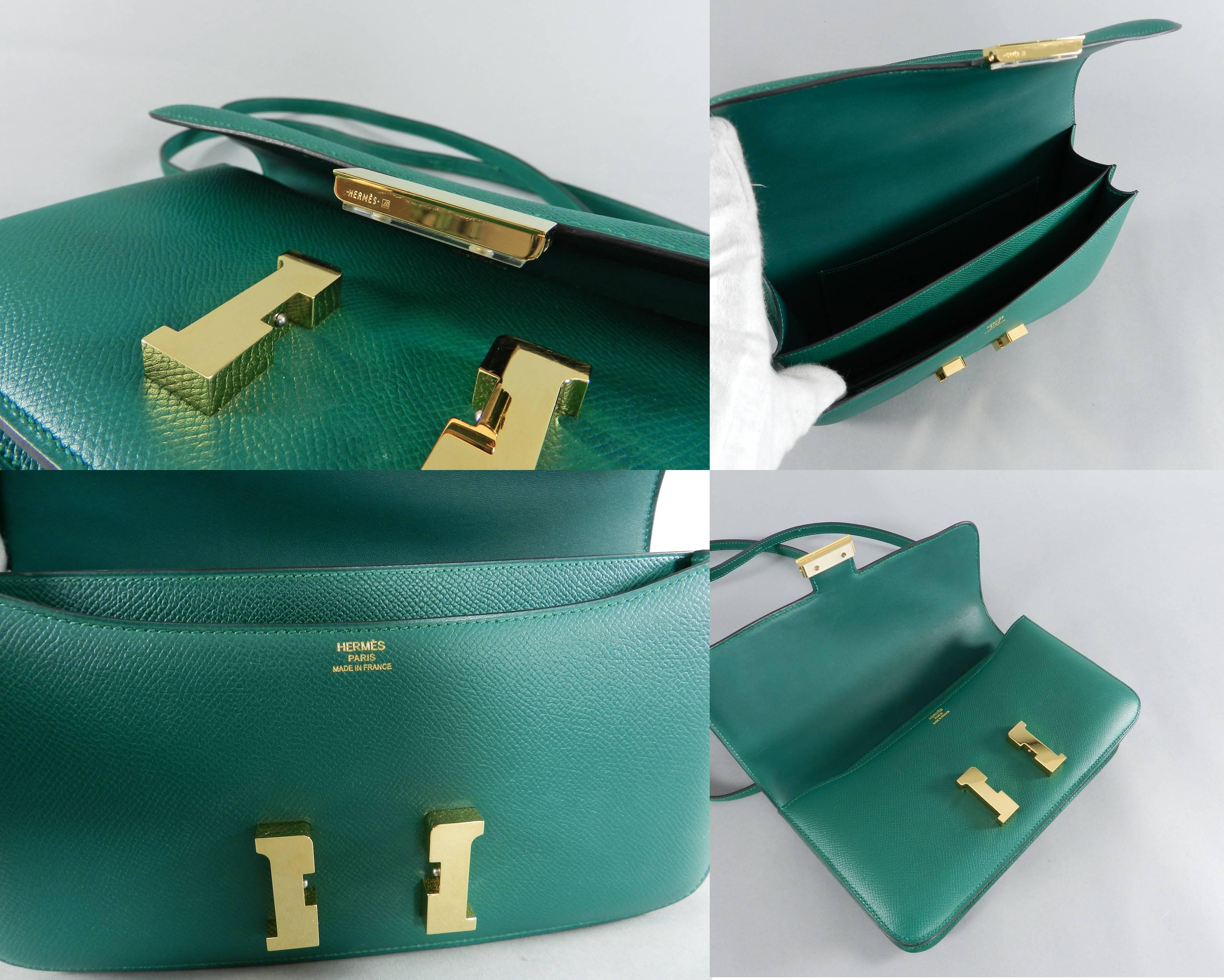 Hermes Constance Elan Bag Malachite Green Epsom Leather 2