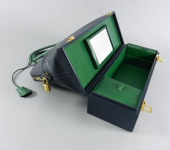 Hermes Vintage Bolide MacPherson 34 Trunk Bag Bicolor Green and Navy