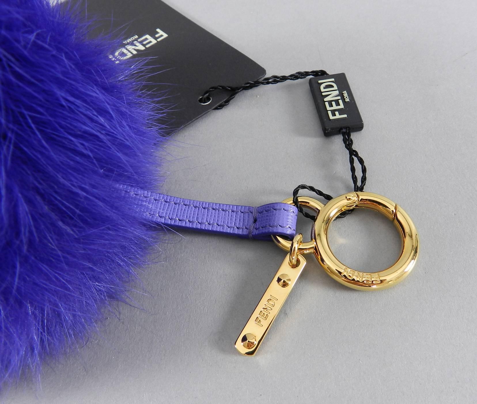 Women's Fendi purple fox fur bag charm - bag bug