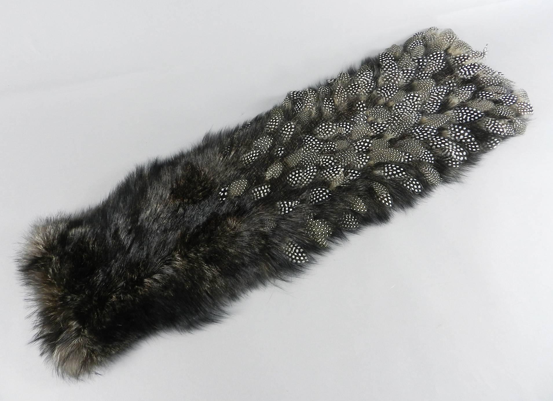 Gianfranco Ferre Fox fur and Feather Scarf 1