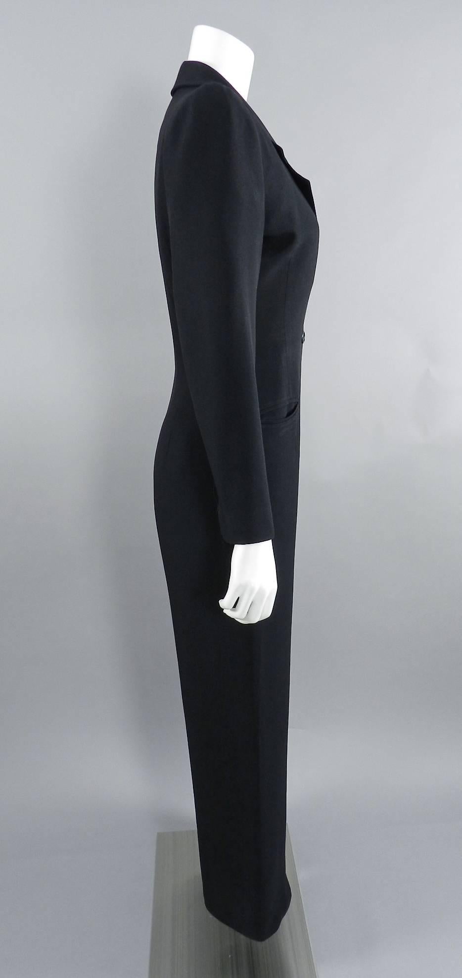OMO Norma Kamali vintage 1980's Black Jumpsuit  In Excellent Condition In Toronto, ON