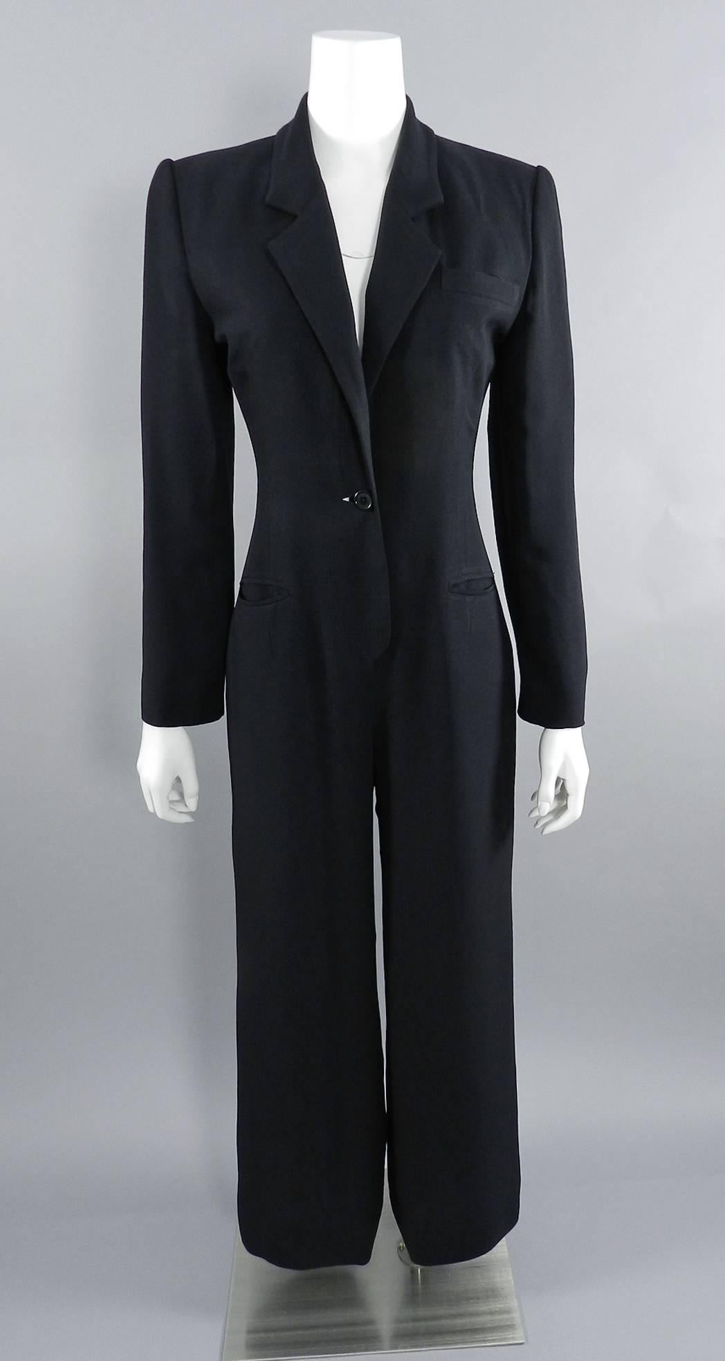 OMO Norma Kamali vintage 1980's Black Jumpsuit  2