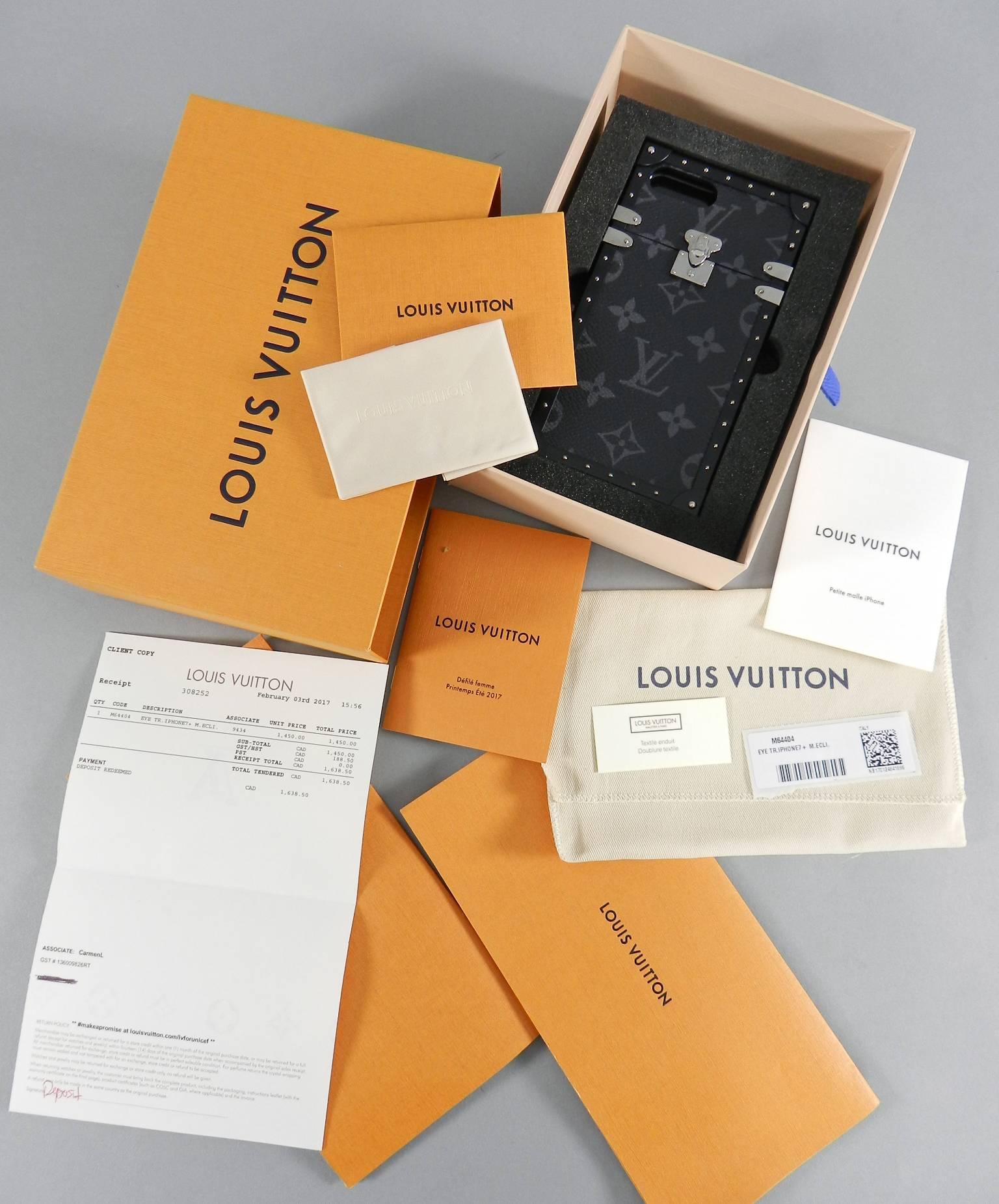 Black Louis Vuitton Iphone 7+ Eye Trunk Case Monogram Eclipse