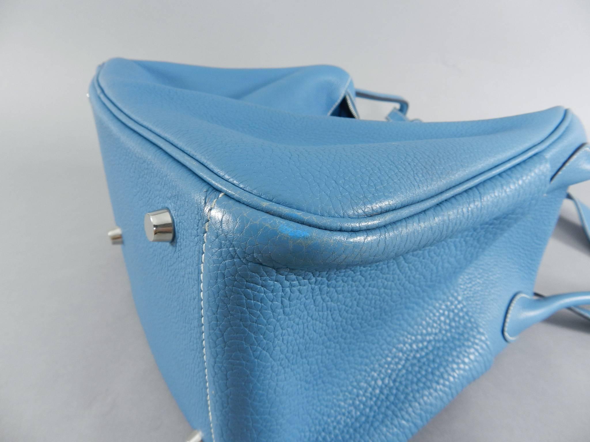 Hermes Blue Jean Clemence 34cm Lindy Bag  3