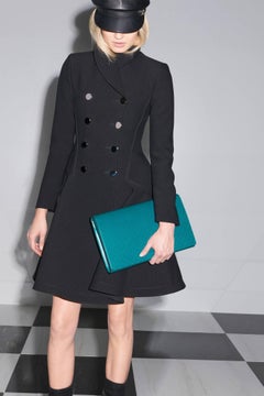 Gucci pre-fall 2014 Black Dress coat with Silver Buttons