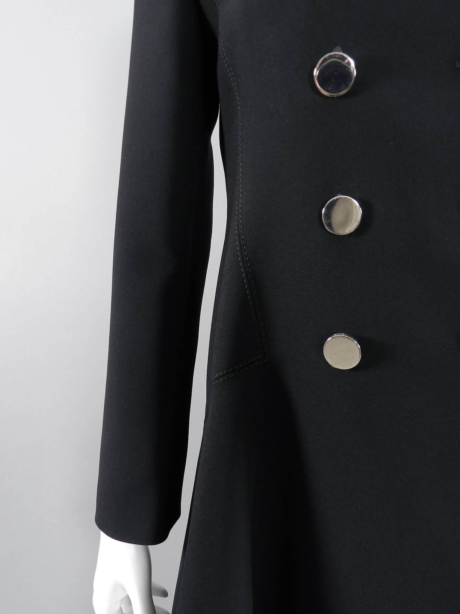 Gucci pre-fall 2014 Black Dress coat with Silver Buttons 2