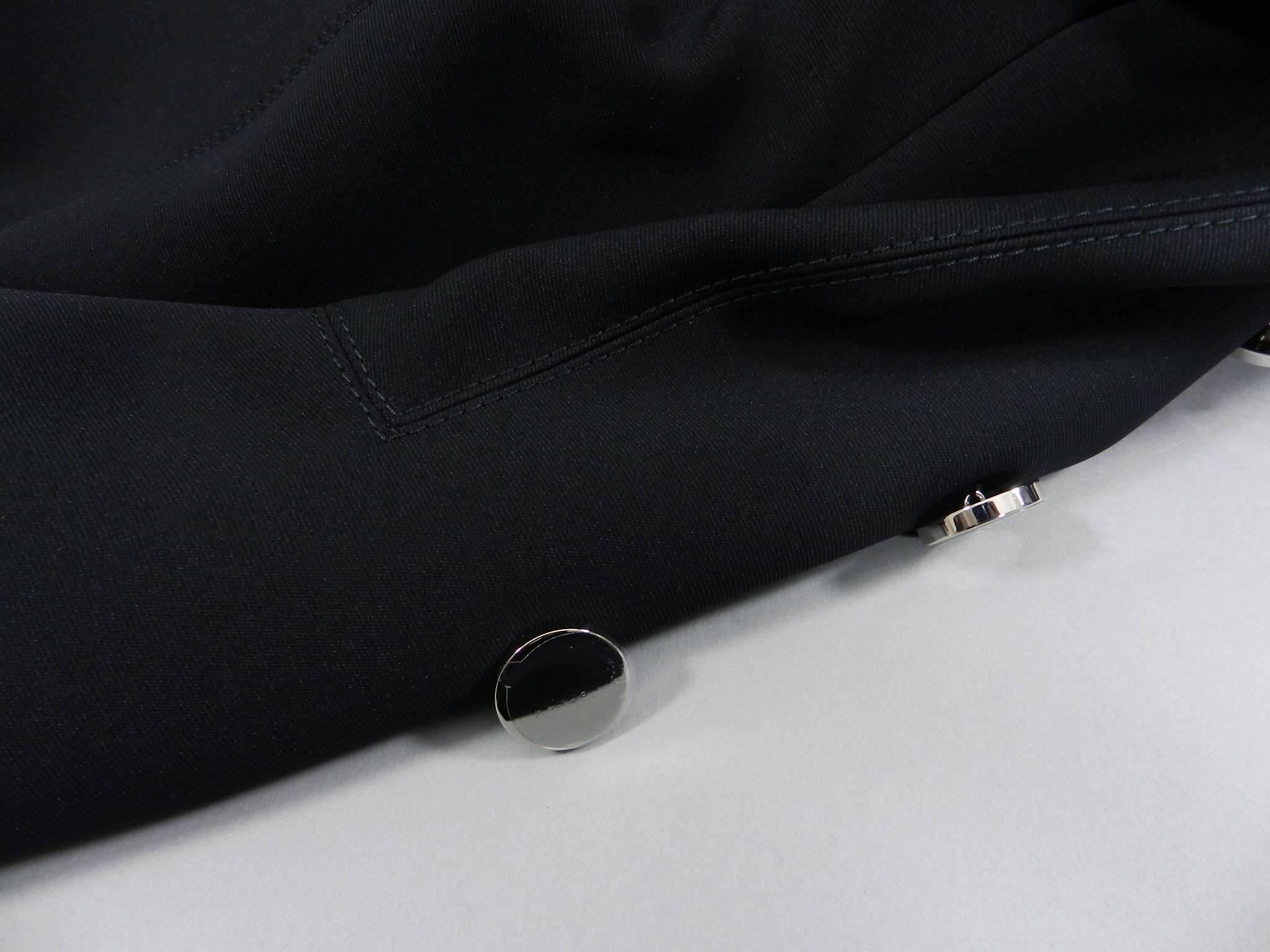 Gucci pre-fall 2014 Black Dress coat with Silver Buttons 3