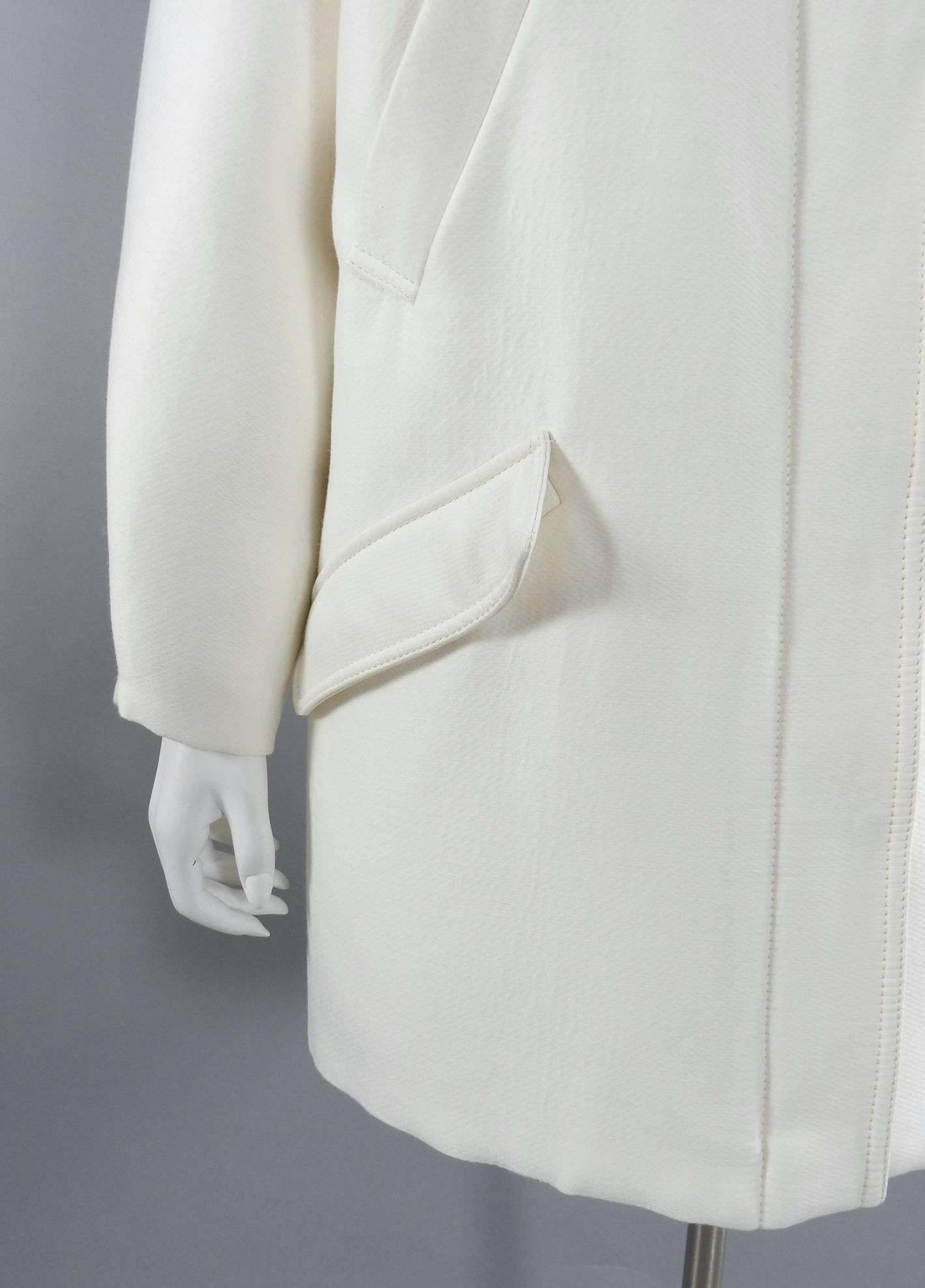 Giambattista Vali Winter White Parka Coat with Fox Fur Trim 2