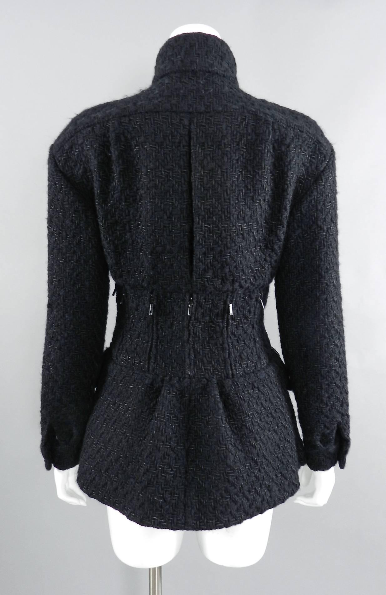 Chanel fall 2014 Supermarket Runway Black Tweed Corset Utility Jacket 2