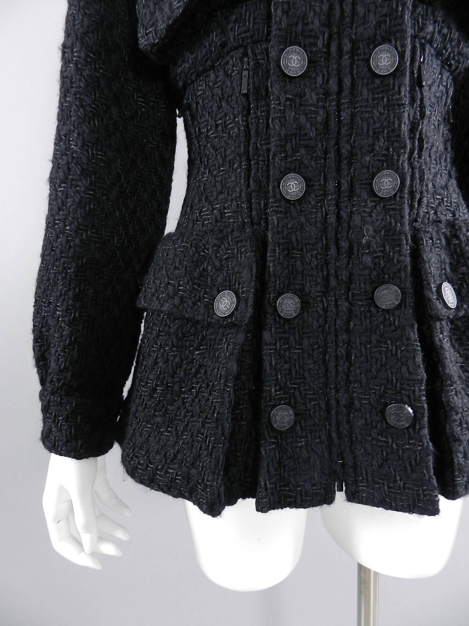 Chanel fall 2014 Supermarket Runway Black Tweed Corset Utility Jacket 4