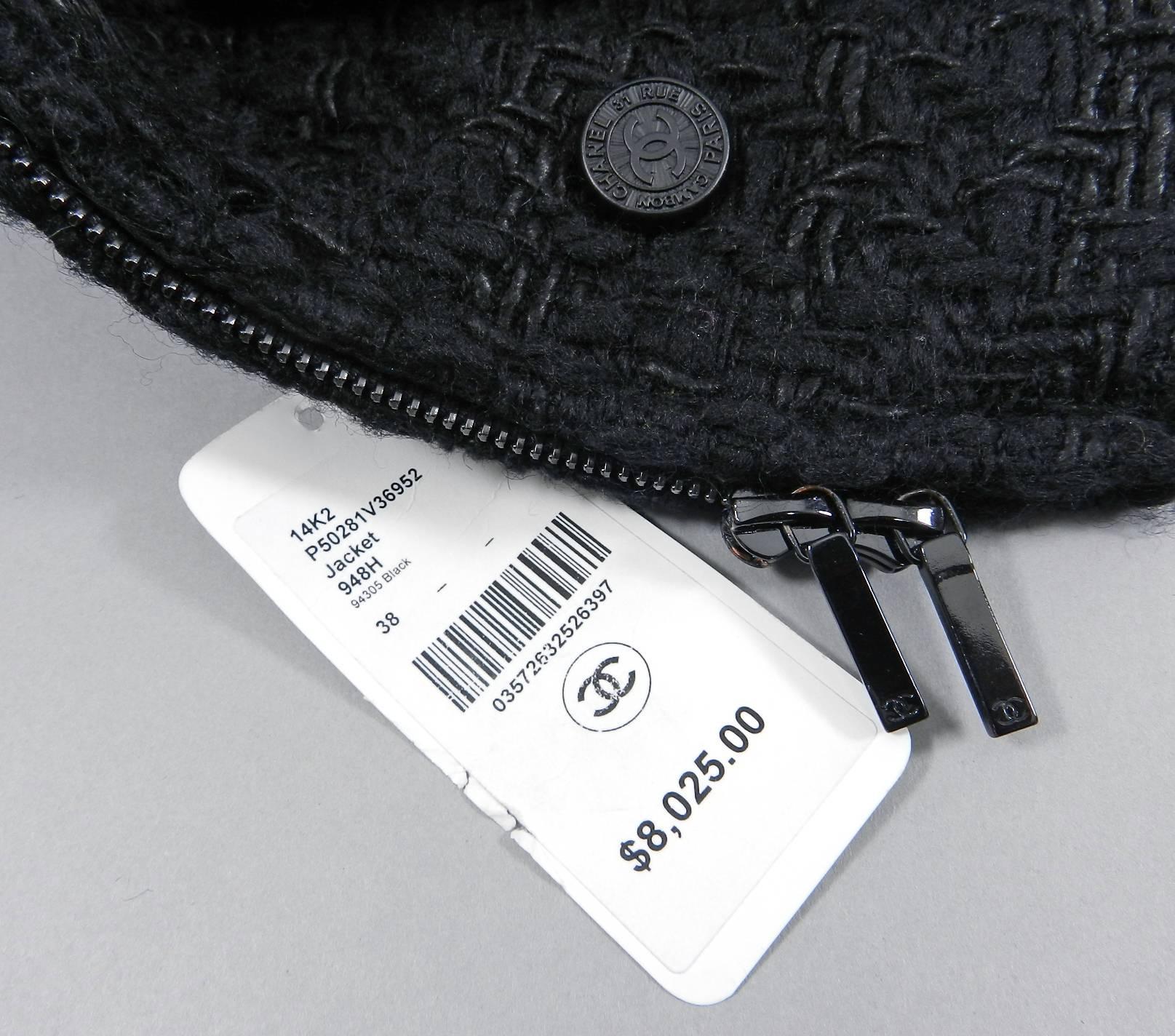 Chanel fall 2014 Supermarket Runway Black Tweed Corset Utility Jacket 6