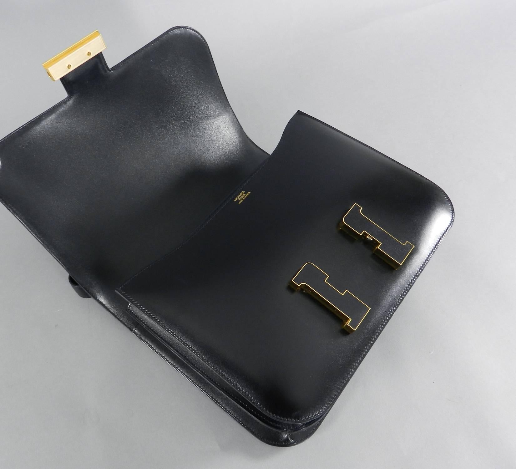 Hermes Limited Edition Constance Cartable Black Box Leather with Gold Hardware 2