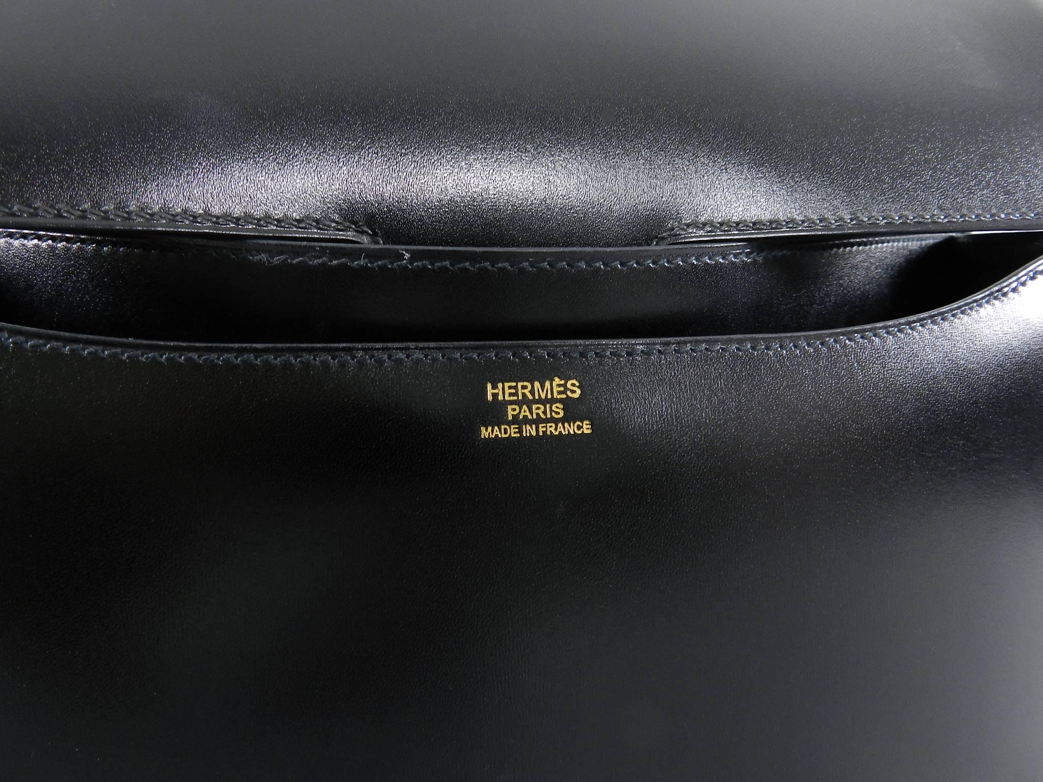 Hermes Limited Edition Constance Cartable Black Box Leather with Gold Hardware 4