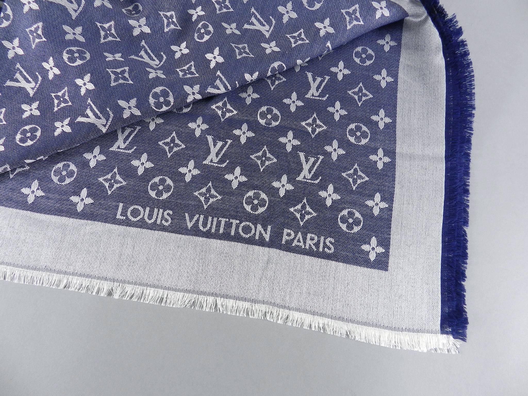blue louis vuitton scarf