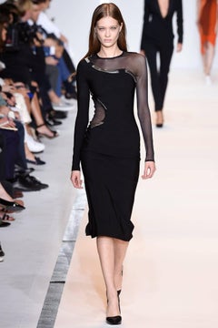 Mugler Spring 2015 Runway Black Mesh and Metal Bodycon Dress