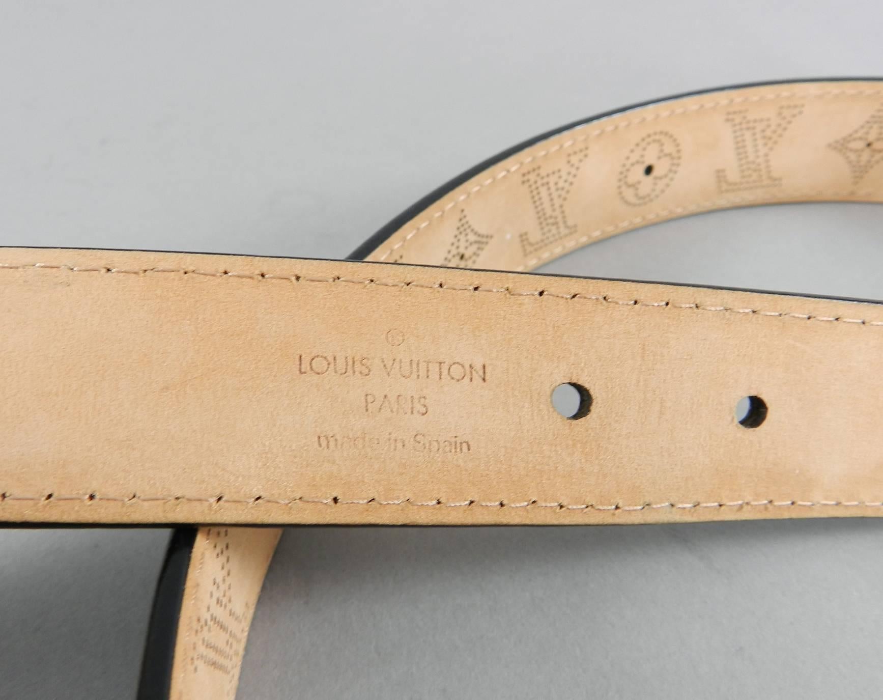 Louis Vuitton Black Perforated Monogram Mahina Leather Belt 4