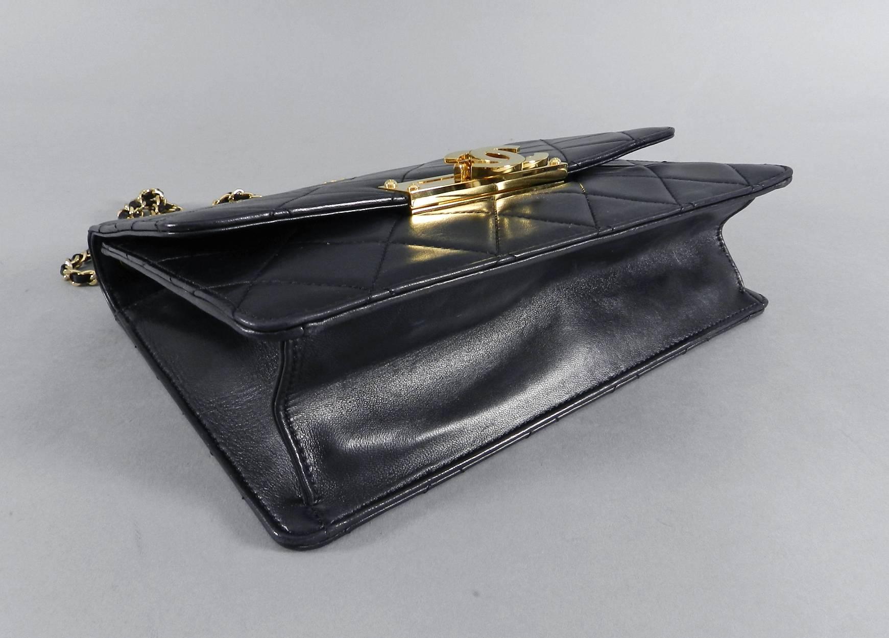 Chanel Cruise 2014 Black Lambskin Quilted Golden Class Medium Flap Bag 2